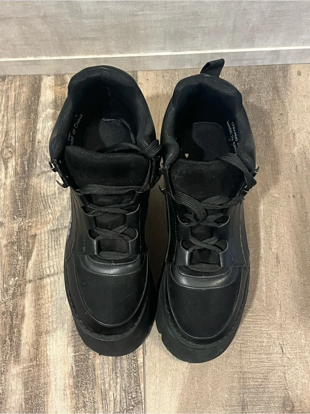 Edgy Black Platform Sneakers